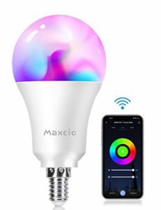 2 Packs Maxcio Bombilla Inteligente WiFi de Multicolor con Brillo Ajustable Control con Alexa/ Google Home Bombilla WiFi 9W-E14 8 Modos de Escena con Temporizador 